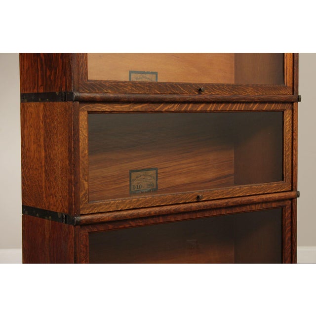 Brown Globe Wernicke Oak Five-Stack Barrister Bookcase For Sale - Image 8 of 12