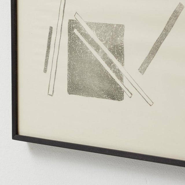 Vastian, Black and White Suprematist Composition, Lithograph, Framed For Sale - Image 11 of 15