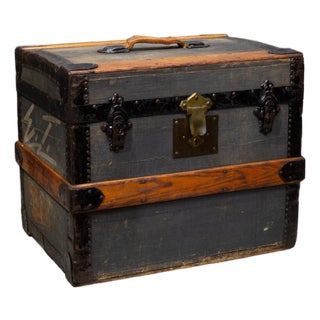 19th C. James Dooley Small Antique Travel Chest/Side Table c.1887 For Sale