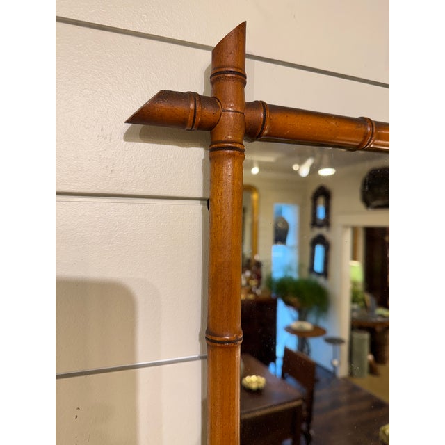 French 19th Century French Bamboo Wall Mirror For Sale - Image 3 of 7