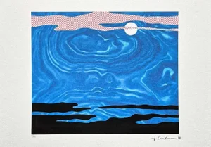 After Roy Lichtenstein, "Moonscape", 1990s, Silk-Screen
