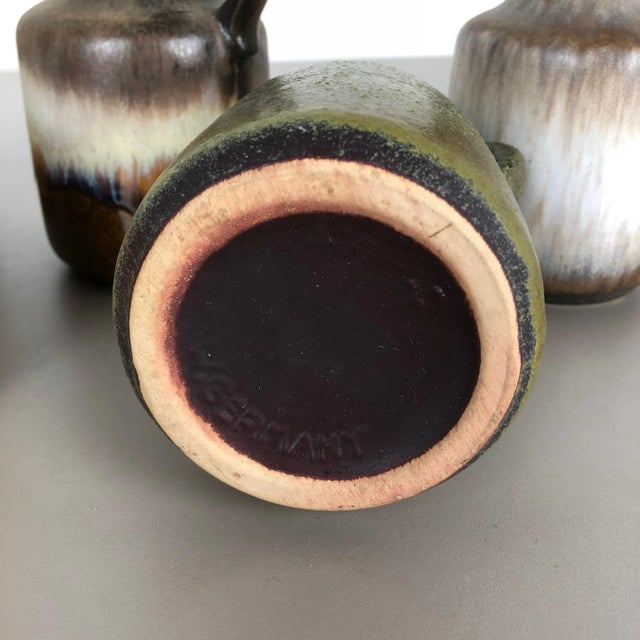 Vintage Fat Lava Pottery 414-16 Vases by Scheurich, Germany, Set of 5 For Sale - Image 14 of 17