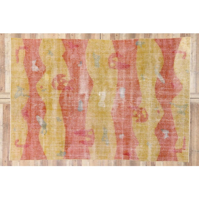 Zeki Muren Vintage Turkish Sivas Rug - 07'02 X 10'04 For Sale - Image 9 of 10