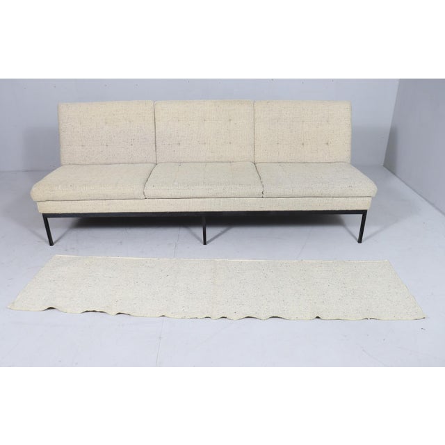 Florence Knoll, sofa / three-seater, model '67 C', designed in 1954. Manufactured by Knoll International. Chrome-plated...