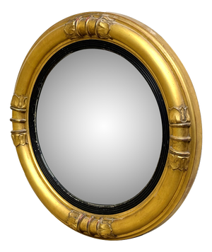 Small Circular Convex Giltwood Mirror, 1840