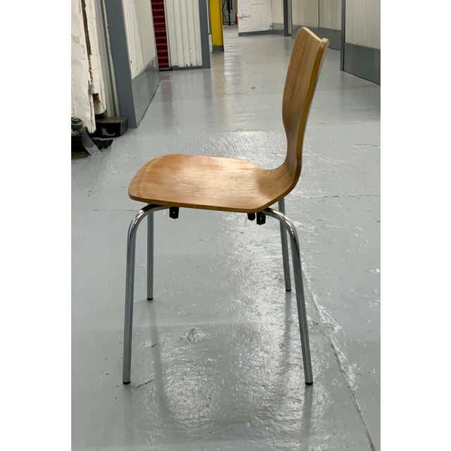A Pair of Vintage Danish Plywood Dining Chairs Retro Mid Century Modern For Sale - Image 4 of 10