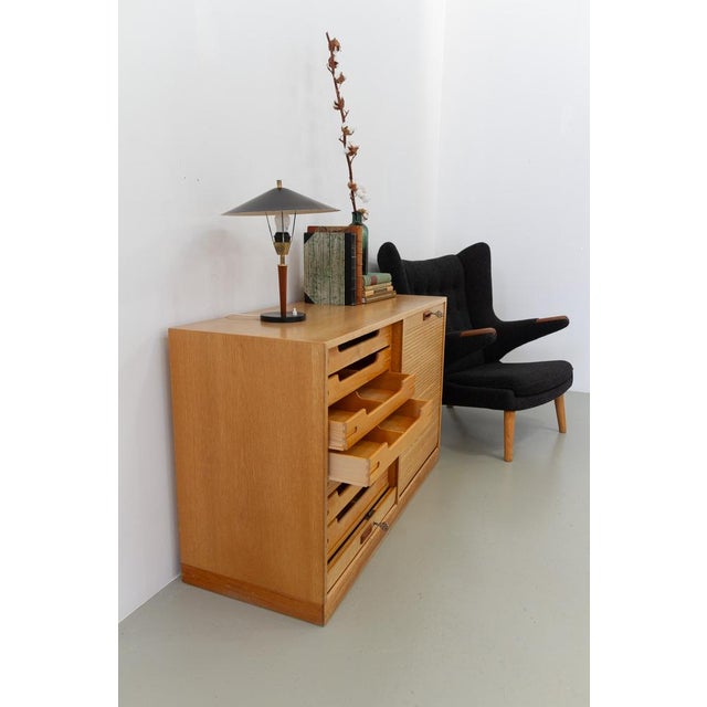 1960s Danish Double Tambour Cabinet in Oak and Teak from Næstved Møbelfabrik, 1960s For Sale - Image 5 of 18