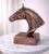 Antique Copper Finish Metal Hand Carved Horse Head Bust Sculpture For Sale - Image 4 of 10