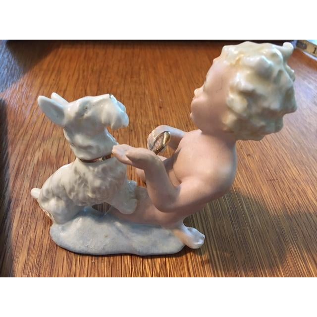 Traditional German Bisque Boy With Dog For Sale - Image 3 of 6