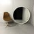 Very impressive large round wall mirror, Germany. White (off-white) wooden frame. Diameter 119,5 cm, depth 5 cm cm.