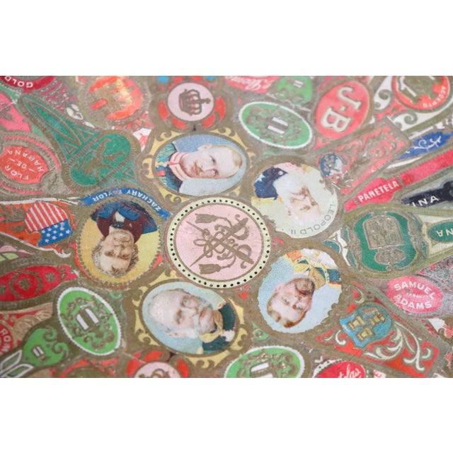 2 Pc. Cigar Band Decoupage Glass Bowls For Sale - Image 11 of 13