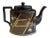 Aesthetic Movement Black-Glazed Pottery Teapot and Cover, Attributed to Dudson, Staffordshire, Circa 1885 For Sale