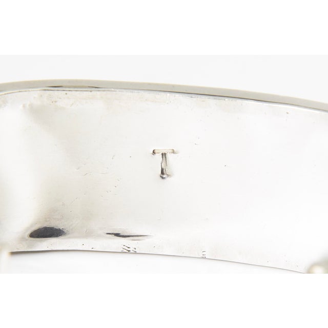 Vintage Teme Southwestern Turquoise Channel Inlay Sterling Silver Cuff for a Man or Large Woman's Wrist For Sale - Image 9 of 11