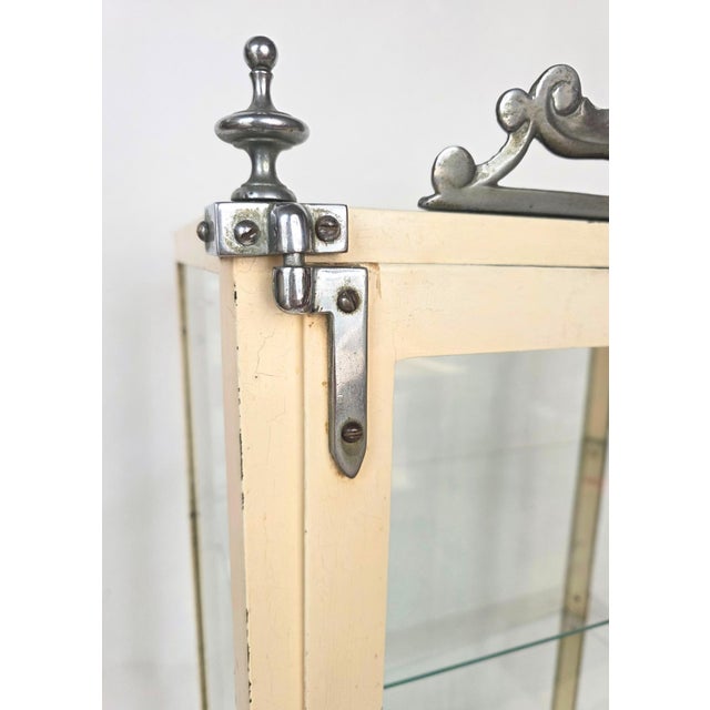 Metal Vintage Iron Display Cabinet, 1930s For Sale - Image 7 of 10