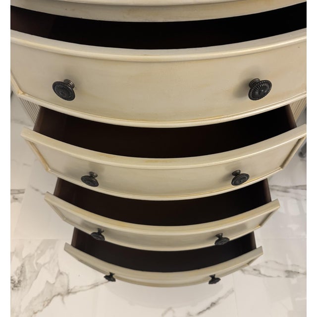 Wood Neoclassical Half-Moon Chest of Drawers With Granite Top For Sale - Image 7 of 8