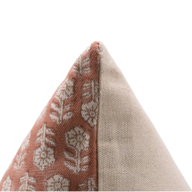 Not Yet Made - Made To Order Designer Hand Block Printed Duck Canvas Pillow Cover 26x26- Tulsi Buti For Sale - Image 5 of 5
