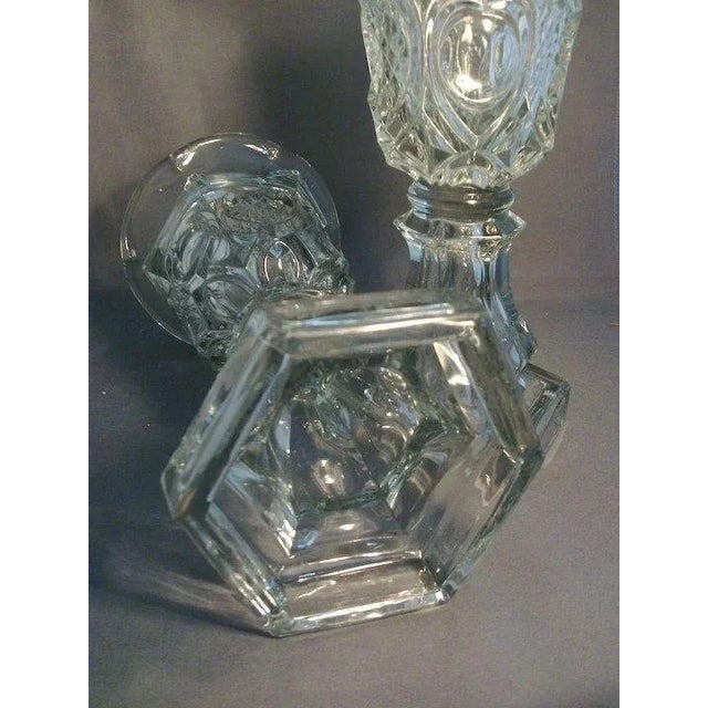 19th Century 19th Century Sandwich Glass Vases with Star & Punty Decoration - EAPG - a Pair For Sale - Image 5 of 7