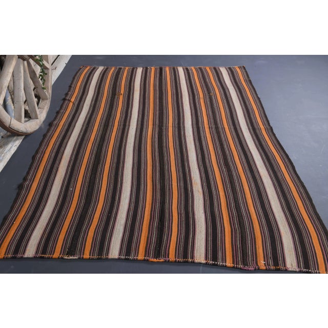 Vintage Turkish Hand-Knotted vintage rug is a semi-antique vintage kilim area rug.'70s Eastern region of Turkey's unique...