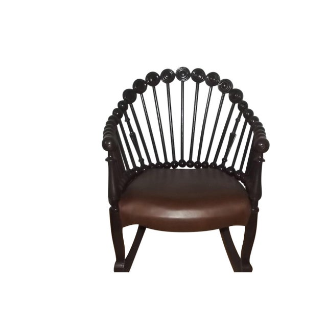 Incredible 19th George Hunzinger "Lollipop" Rocking Chair. This piece has amazing detail and design. It features an...