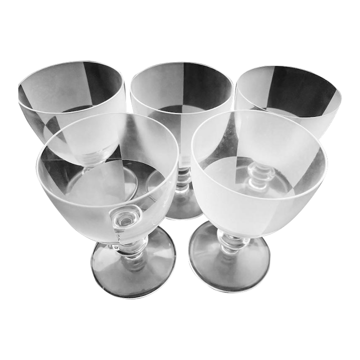 1980s Hermes Paris Crystal Glasses- Set of 5