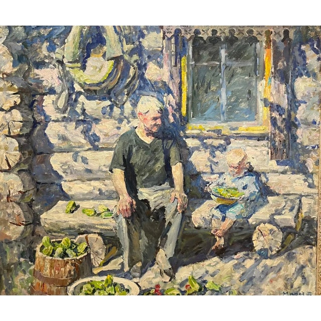 Georgij Moroz, Grandfather and Grandson, 1996, Oil on Canvas, Framed For Sale - Image 6 of 6