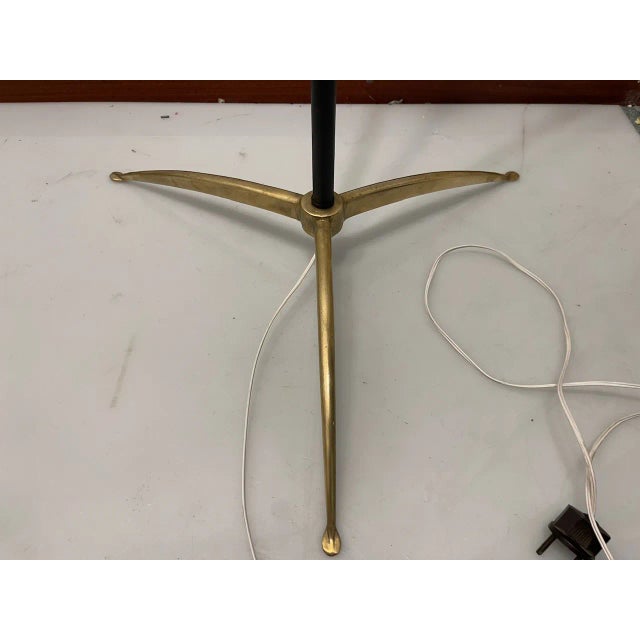 Brass & Opaline Glass Floor Lamp, 1950s For Sale - Image 6 of 11