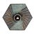 1970s Hexagonal Wall Lamps in Blue, Green and Golden Ceramic from Hustadt Leuchten, Germany, 1970s, Set of 3 For Sale - Image 5 of 12