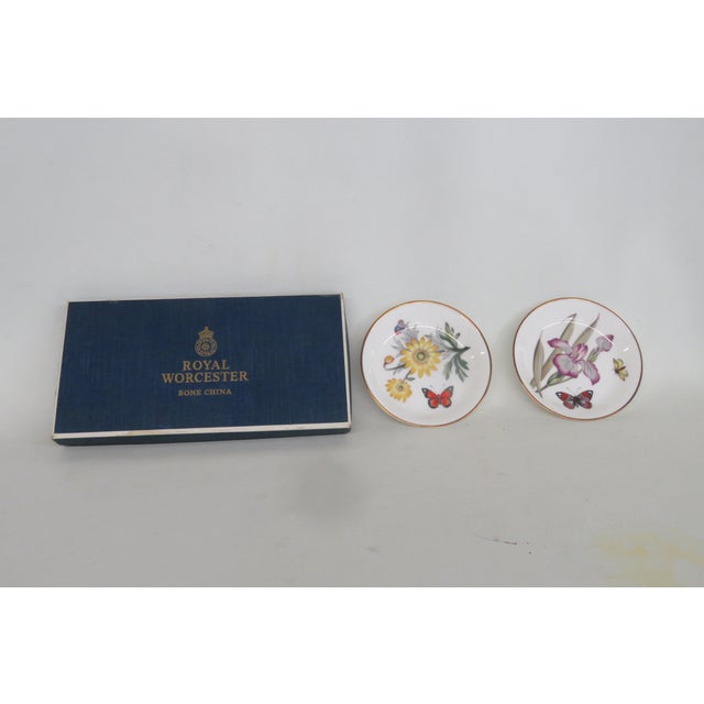 Ceramic Royal Worcester England Bone China Pair of 2 Trinket Dishes Boxed Gift Set 4990b For Sale - Image 7 of 11