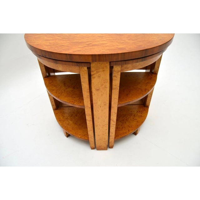Wood Art Deco Birds Eye Maple Nesting Coffee Tables, 1930, Set of 5 For Sale - Image 7 of 13