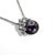 White Late 20th Century Tahitian Natural Black Pearl 18k (750) White Gold and Natural Diamond Pendant For Sale - Image 8 of 13