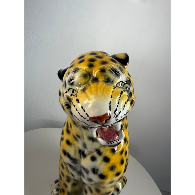 Italian Ceramic Leopard Family Figures, 1960s, Set of 3 For Sale - Image 4 of 18