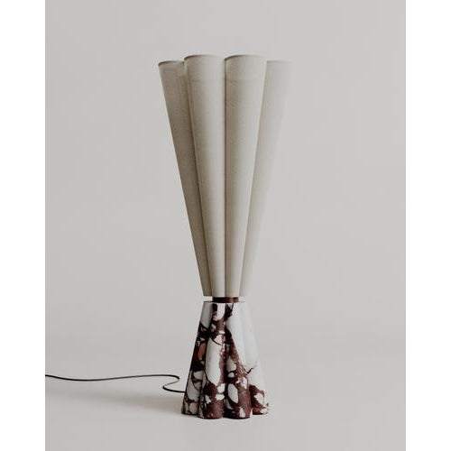 Limited edition, red marble stone metal fabric bouquet lamp s by esther knopfler dimensions: dia. 27 x h 70 cm material:...