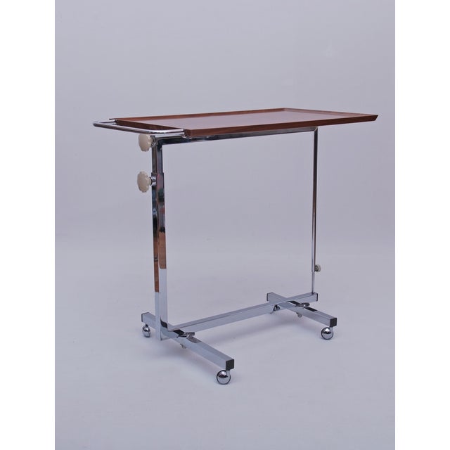 Rollable Folding Side Table in Chrome and Wood from Bremshey Variett, 1970s For Sale - Image 10 of 10