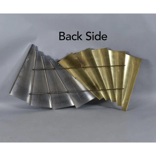 Curtis Jere Outfold Silver and Gold Wave Wall Sculpture Vintage 1985 For Sale - Image 10 of 12