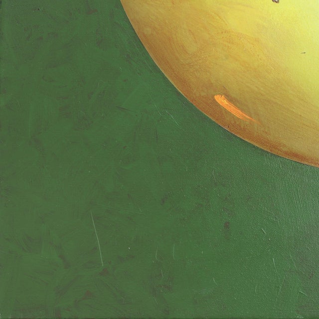 Autumn's Last Dance - Abstract Modern Surrealist Dark Green and Yellow Painting Artwork by Jeff Faust For Sale In Los Angeles - Image 6 of 10