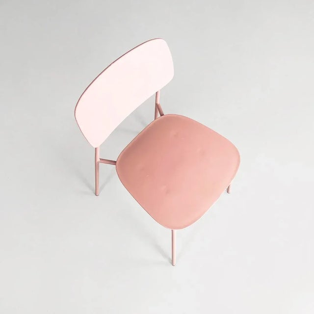 Italian Modern Light Pink Metal and Plastic Chairs from Tomasucci, 2000s, Set of 4 For Sale - Image 15 of 18