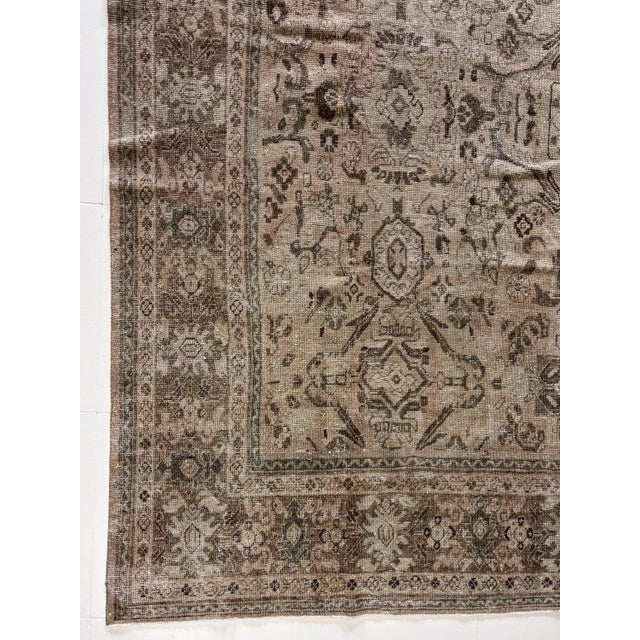 Tan Antique Mahal Area Rug For Sale - Image 8 of 11