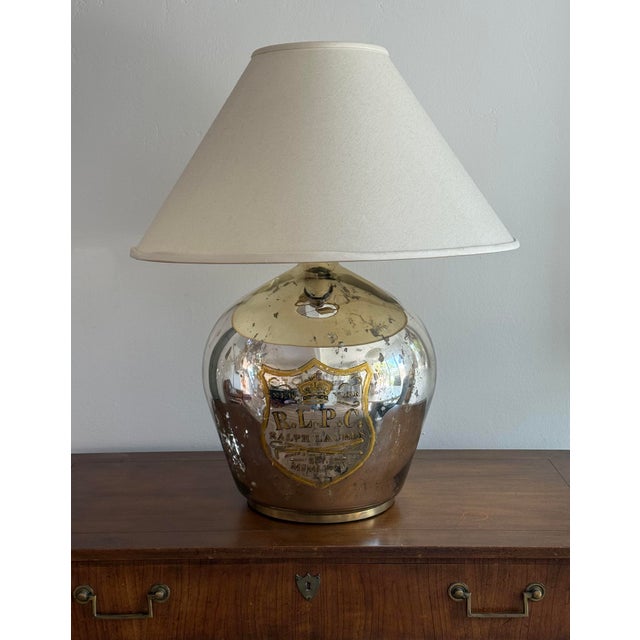 Ralph Lauren Ralph Lauren Mercury Oversized Lamp With Rl Crest For Sale - Image 4 of 11