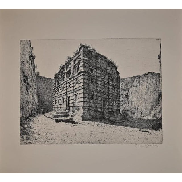 Lalibela is an original etching on paper realized by Lino Bianchi Barriviera in 1939. Hand-signed in pencil. Image...