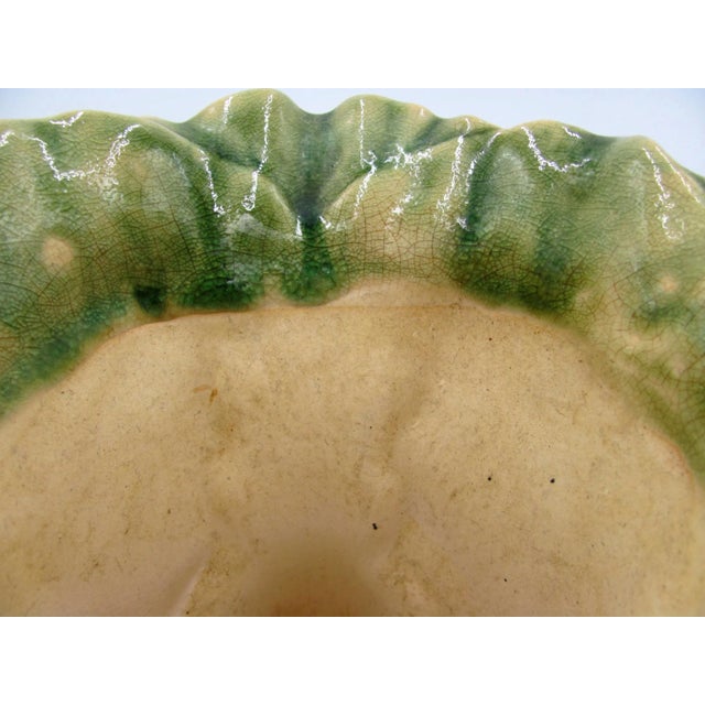 Vintage Ceramic Bok Choy Cabbage Figural Majolica Planter Vase For Sale - Image 6 of 11