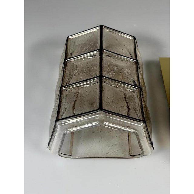 German Glass and Metal Wall Lamp from Glashütte Limburg, 1960s-1970s For Sale - Image 17 of 18