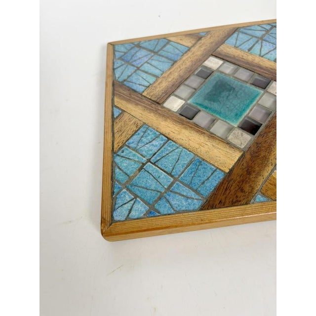 1960s Ceramic and Wooden Trivet, France, 1960s For Sale - Image 5 of 11