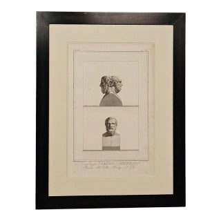 Engraving of Bust of Homer and Archilochus, Italy Circa 1800 For Sale