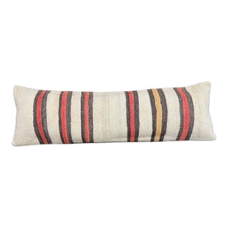 Turkish Hemp Pillow Cushion Natural Beige Brown Cushion Cover 14"x45" For Sale