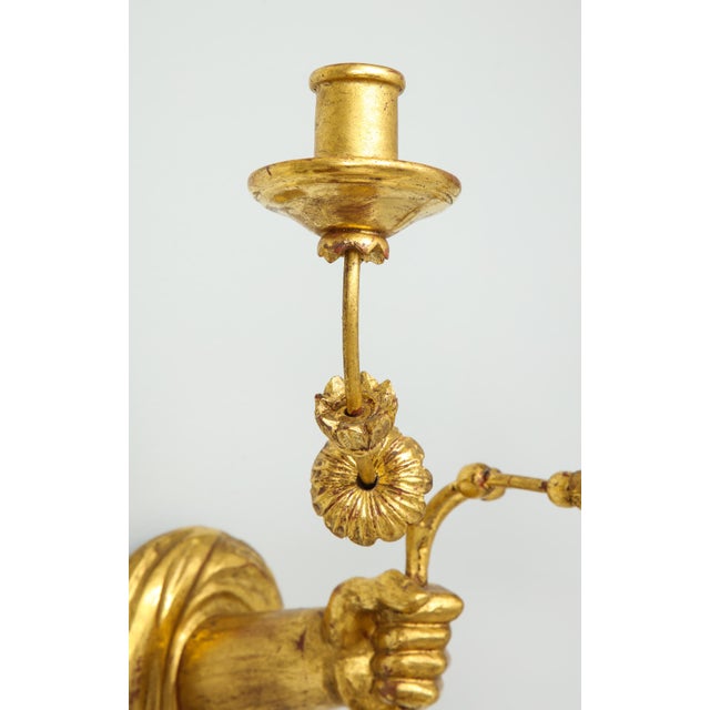 Not Yet Made - Made To Order Bespoke Giltwood Hand-Carved Sconces - Pair For Sale - Image 5 of 8