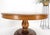 Burl Walnut Wood Top Round Carved Lotus Shape Base Dining Center Table For Sale - Image 12 of 12