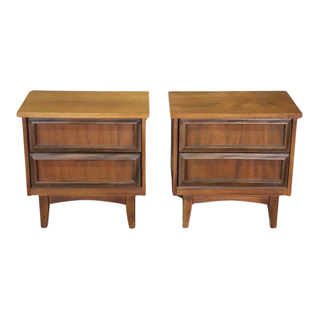 Mid 20th Century Walnut End Tables - a Pair For Sale