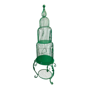 Mid-Century Birdcage a Vibrant Emerald Green Circa 1960s
