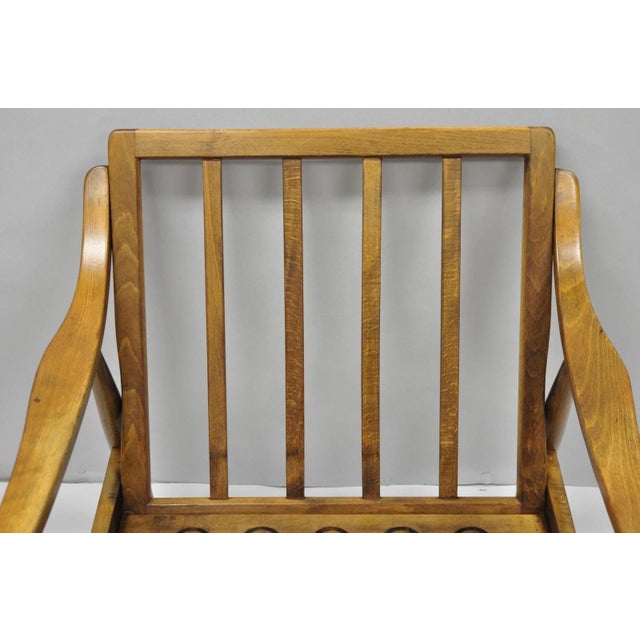 Vintage Mid Century Modern Danish Style Sculptural Walnut Lounge Arm Chair For Sale In Philadelphia - Image 6 of 17