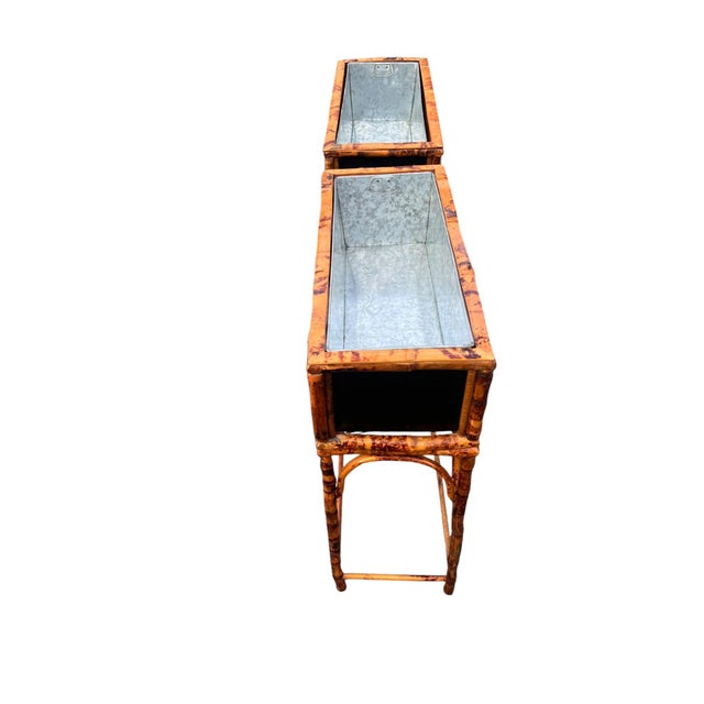 Late 20th Century Pair Rattan Planters For Sale - Image 4 of 18